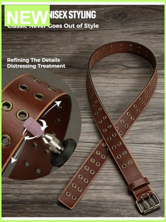 Handmade Full Grain Leather Belt for Men – Vintage Brown  1.5\